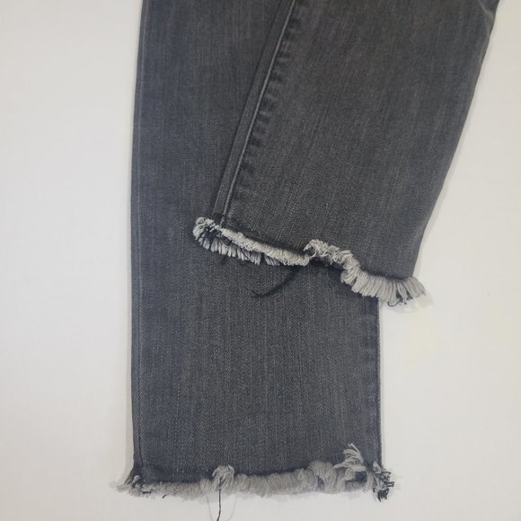 JOE'S Jeans Rise Skinny Ankle Frayed Hem Distressed Jean, Dark Gray - Picture 9 of 13